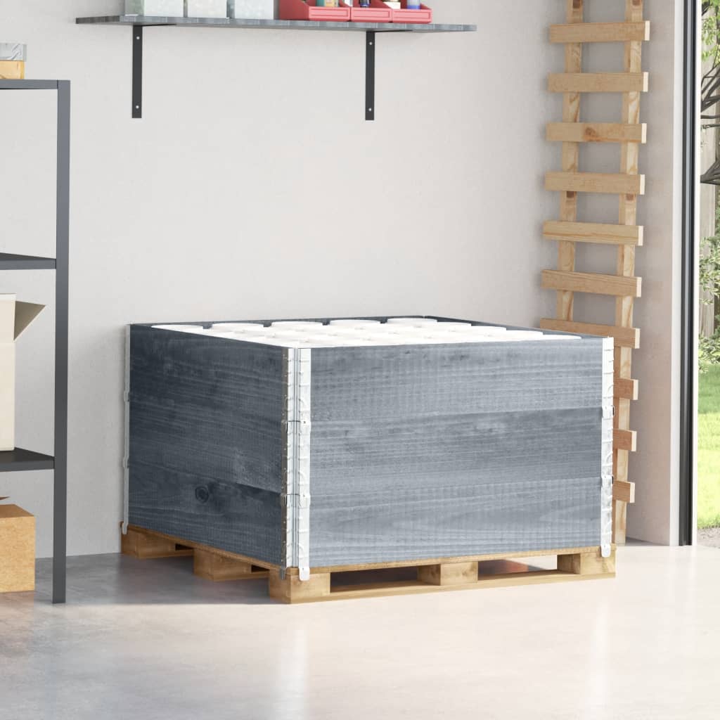 VidaXL Cadres supérieurs de palette 3 pcs 100x100 cm bois de pin massif gris