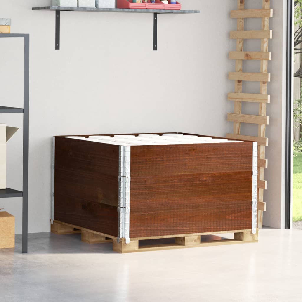 VidaXL Cadres supérieurs de palette 3 pcs 100x100 cm bois de pin massif marron
