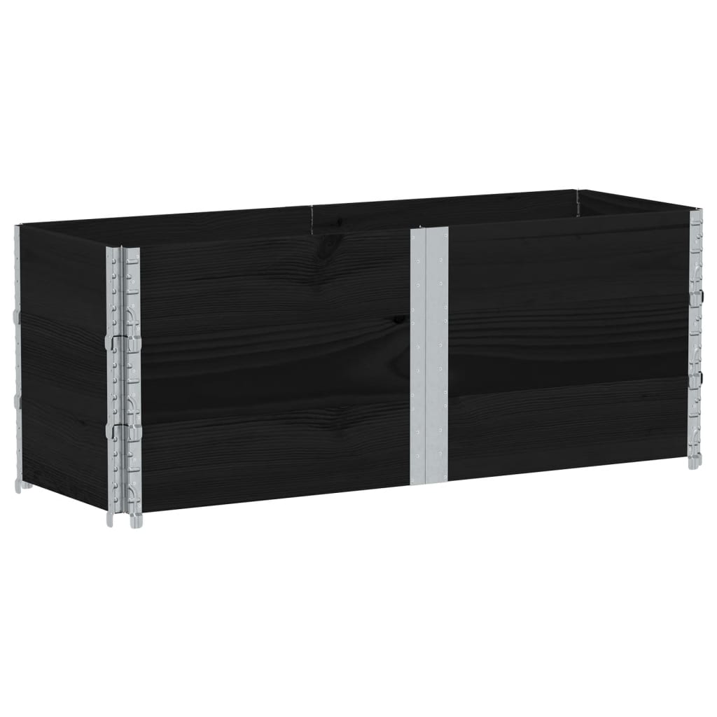 VidaXL Cadres supérieurs de palette 3 pcs 150x50 cm bois de pin massif noir