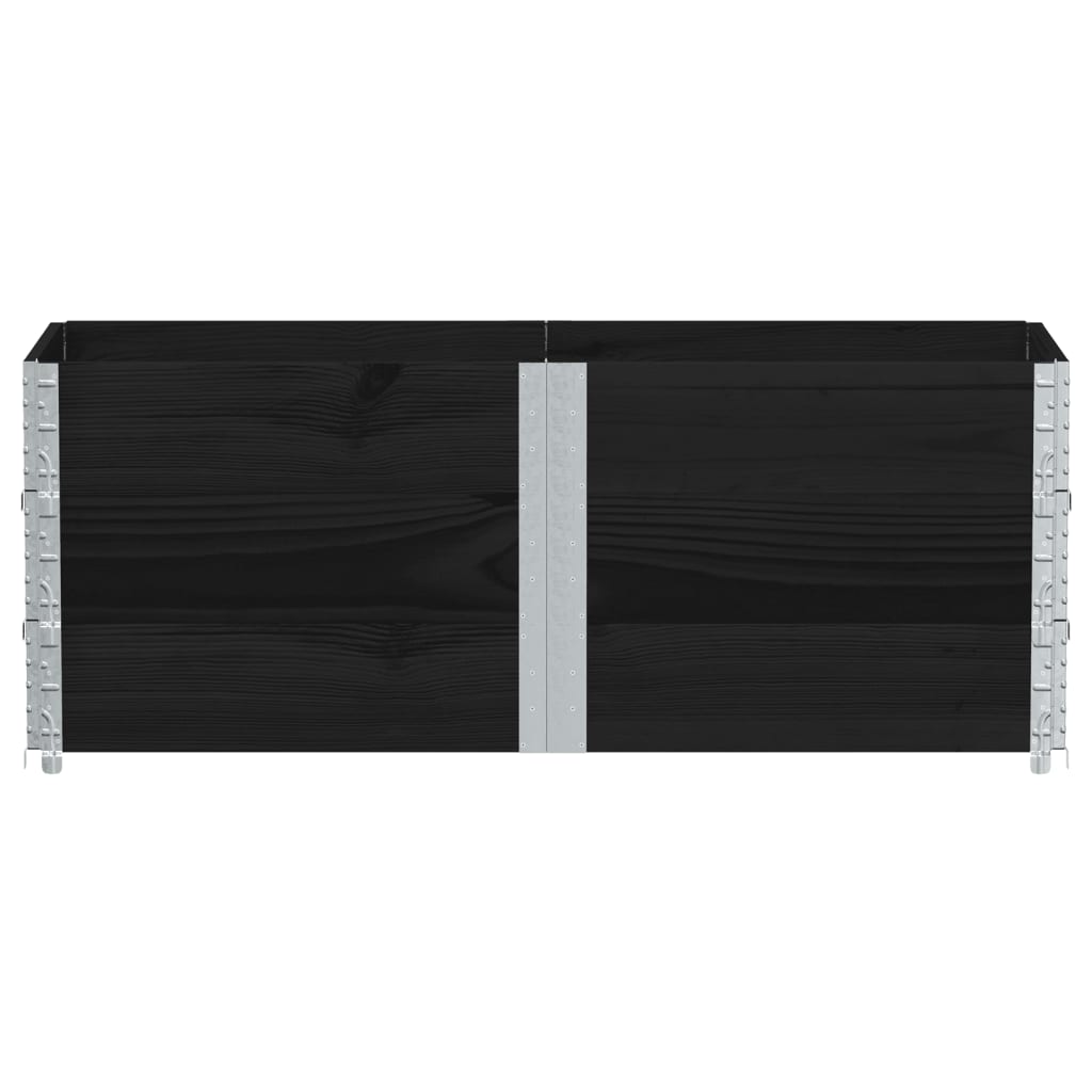 VidaXL Cadres supérieurs de palette 3 pcs 150x50 cm bois de pin massif noir