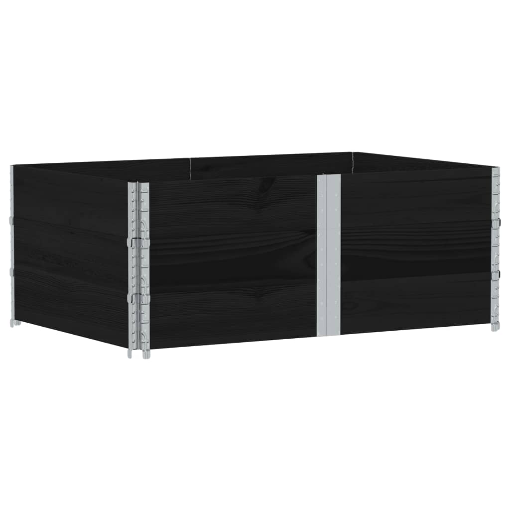 VidaXL Cadres supérieurs de palette 3 pcs 150x100 cm bois de pin massif noir