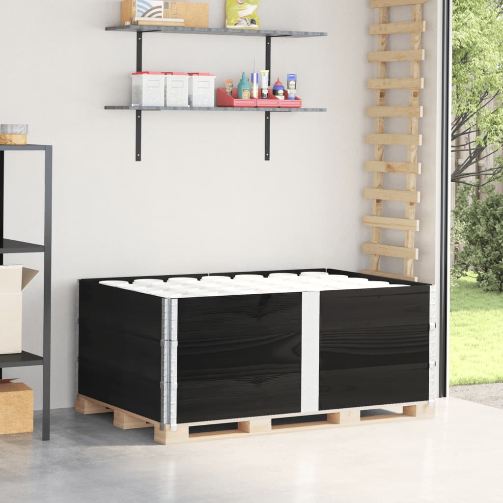 VidaXL Cadres supérieurs de palette 3 pcs 150x100 cm bois de pin massif noir