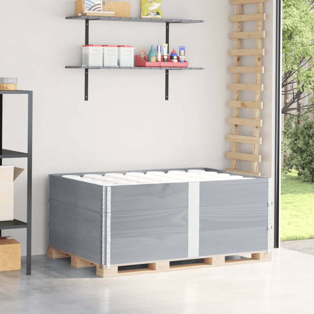 VidaXL Cadres supérieurs de palette 3 pcs 150x100 cm bois de pin massif gris