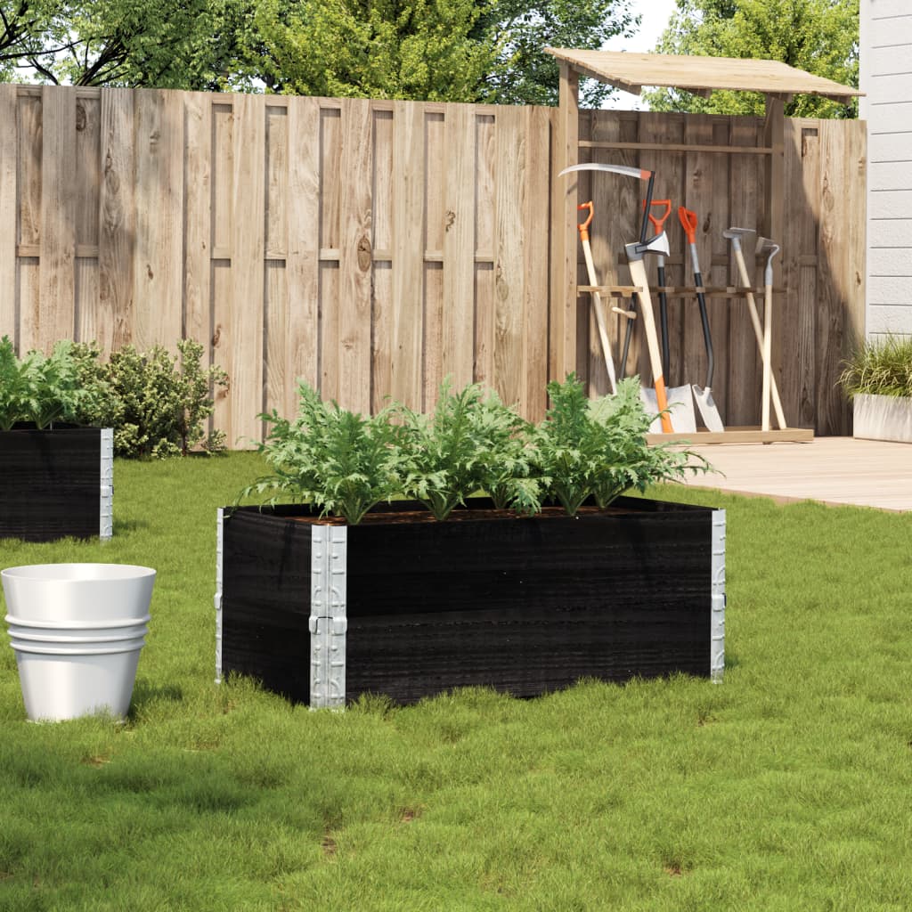 Vidaxx jardinière 100x50 cm bois de pin massif noir