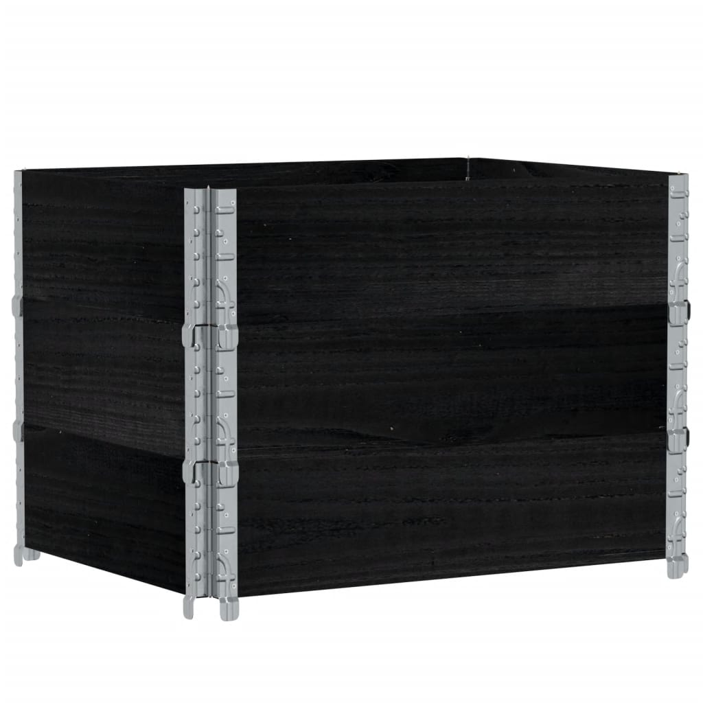 VidaXL Jardinière 80x60 cm bois de pin massif noir