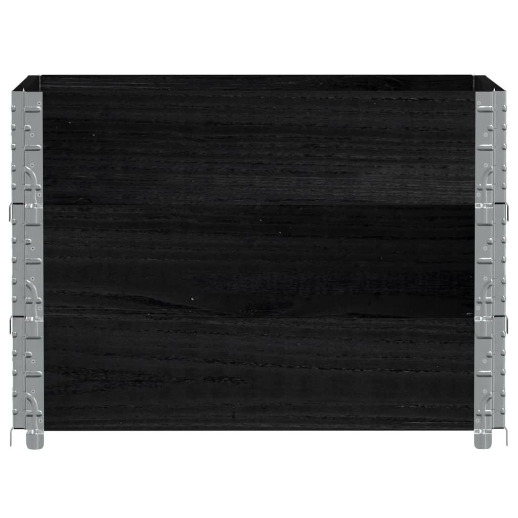 VidaXL Jardinière 80x60 cm bois de pin massif noir