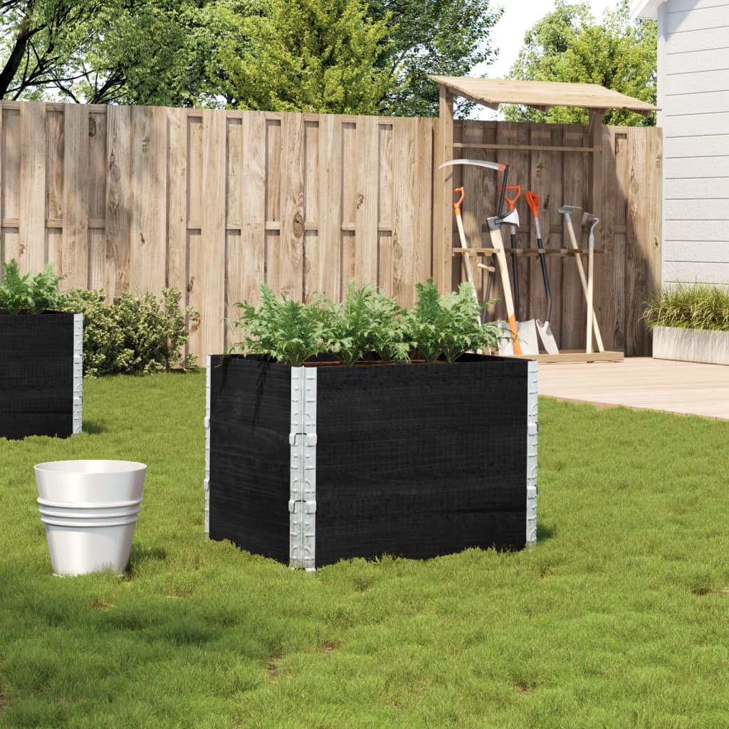 VidaXL Jardinière 80x60 cm bois de pin massif noir