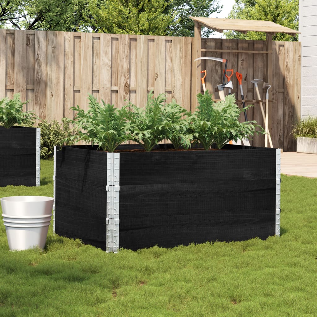 VidaXL Jardinière 120x80 cm bois de pin massif noir