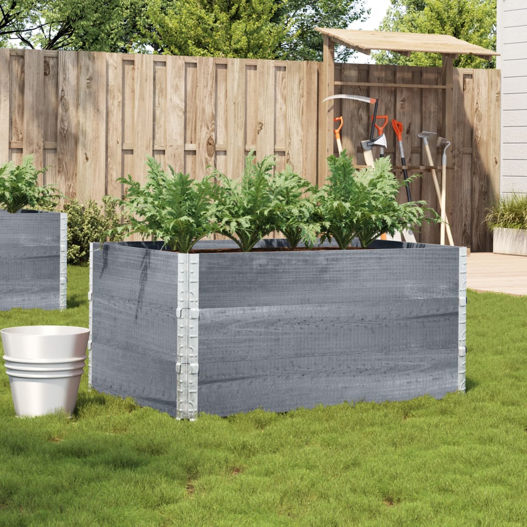 VidaXL Jardinière 120x80 cm bois de pin massif gris