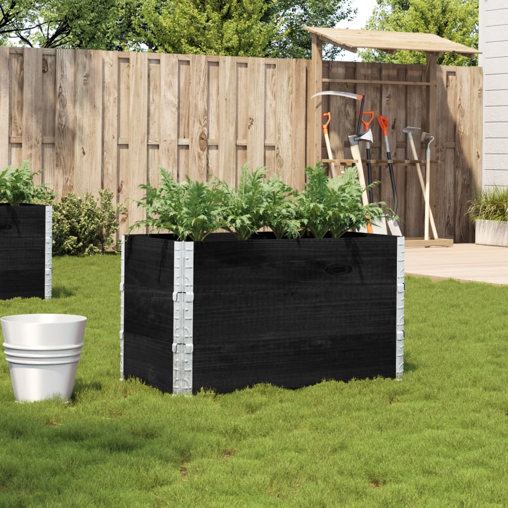 VidaXL Jardinière 100x50 cm bois de pin massif noir