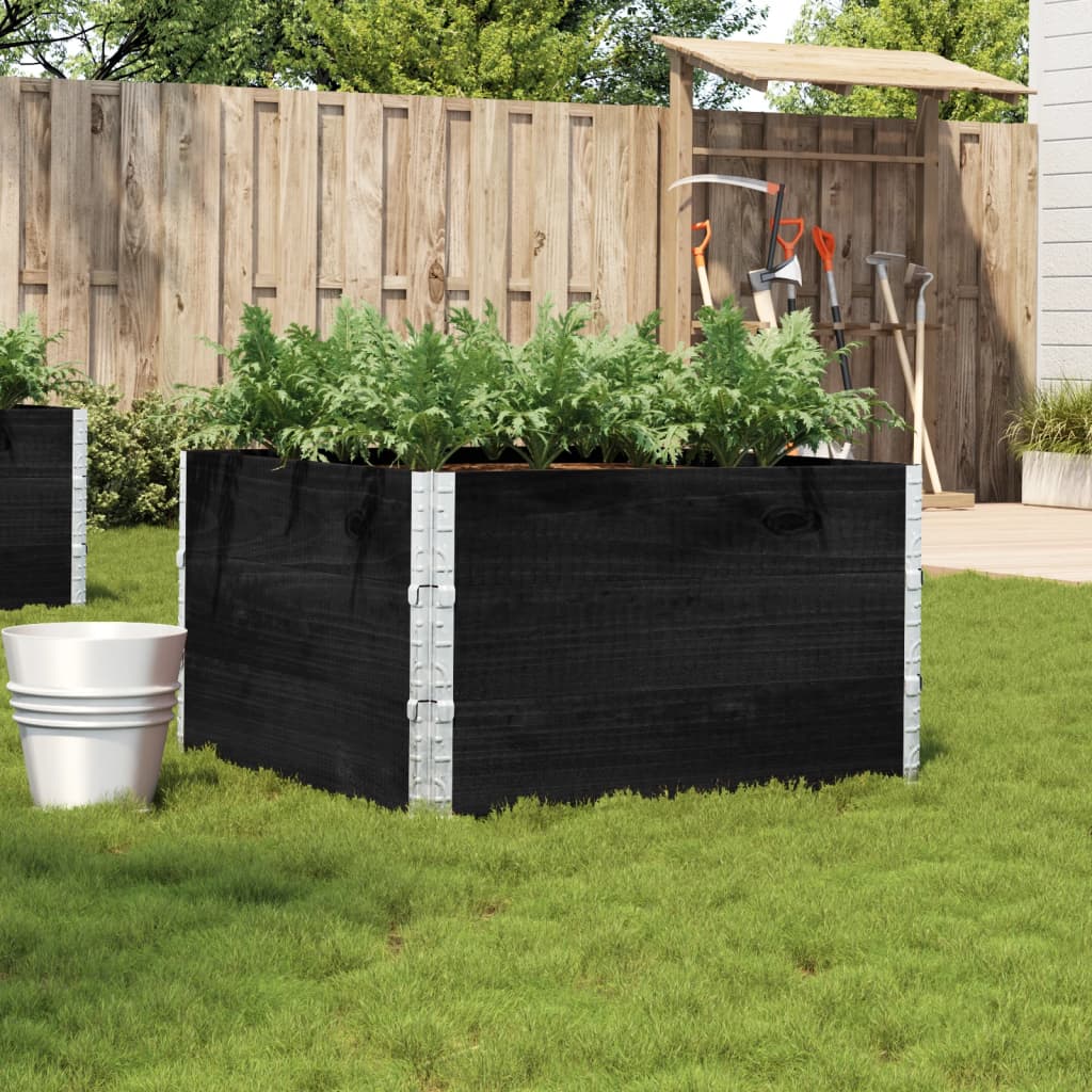 VidaXL Jardinière 100x100 cm bois de pin massif noir