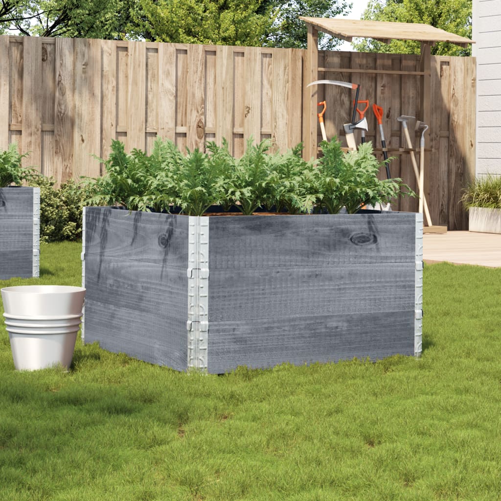 VidaXL Jardinière 100x100 cm bois de pin massif gris