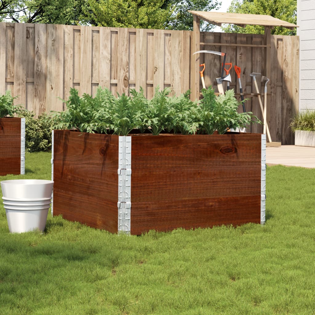 VidaXL Jardinière 100x100 cm bois de pin massif marron