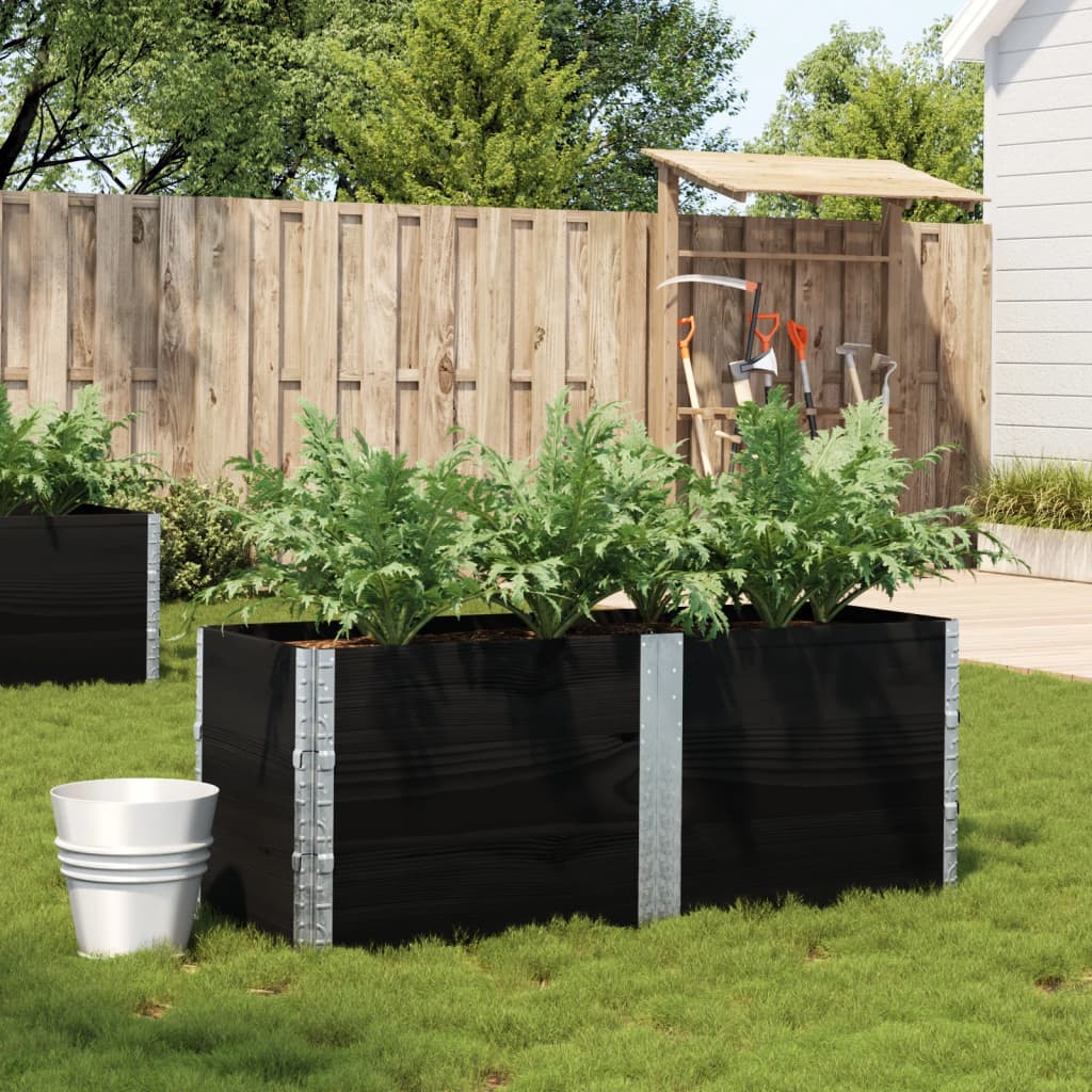 VidaXL Jardinière 150x50 cm bois de pin massif noir