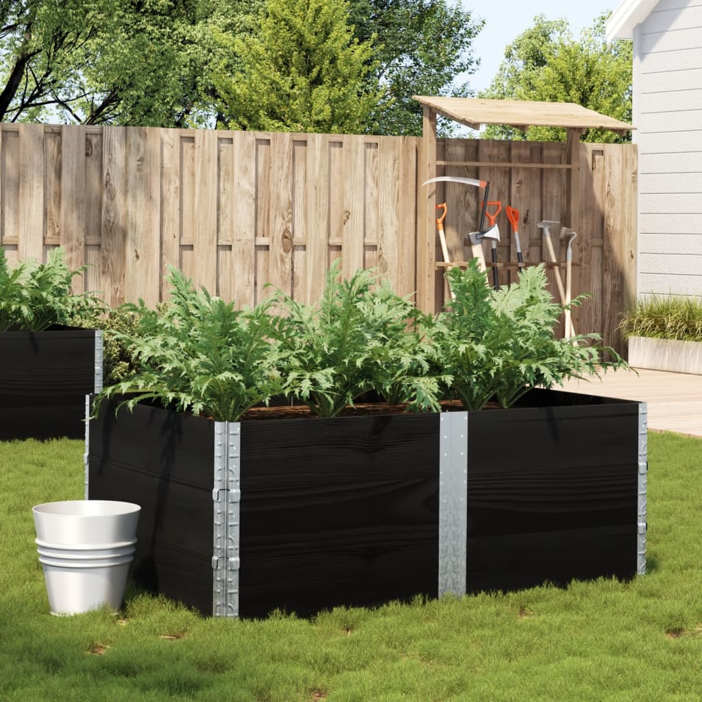 VidaXL Jardinière 150x100 cm bois de pin massif noir