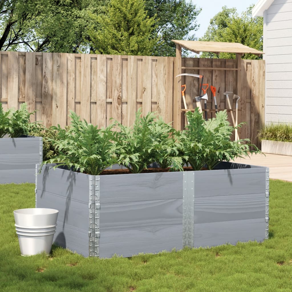 VidaXL Jardinière 150x100 cm bois de pin massif gris