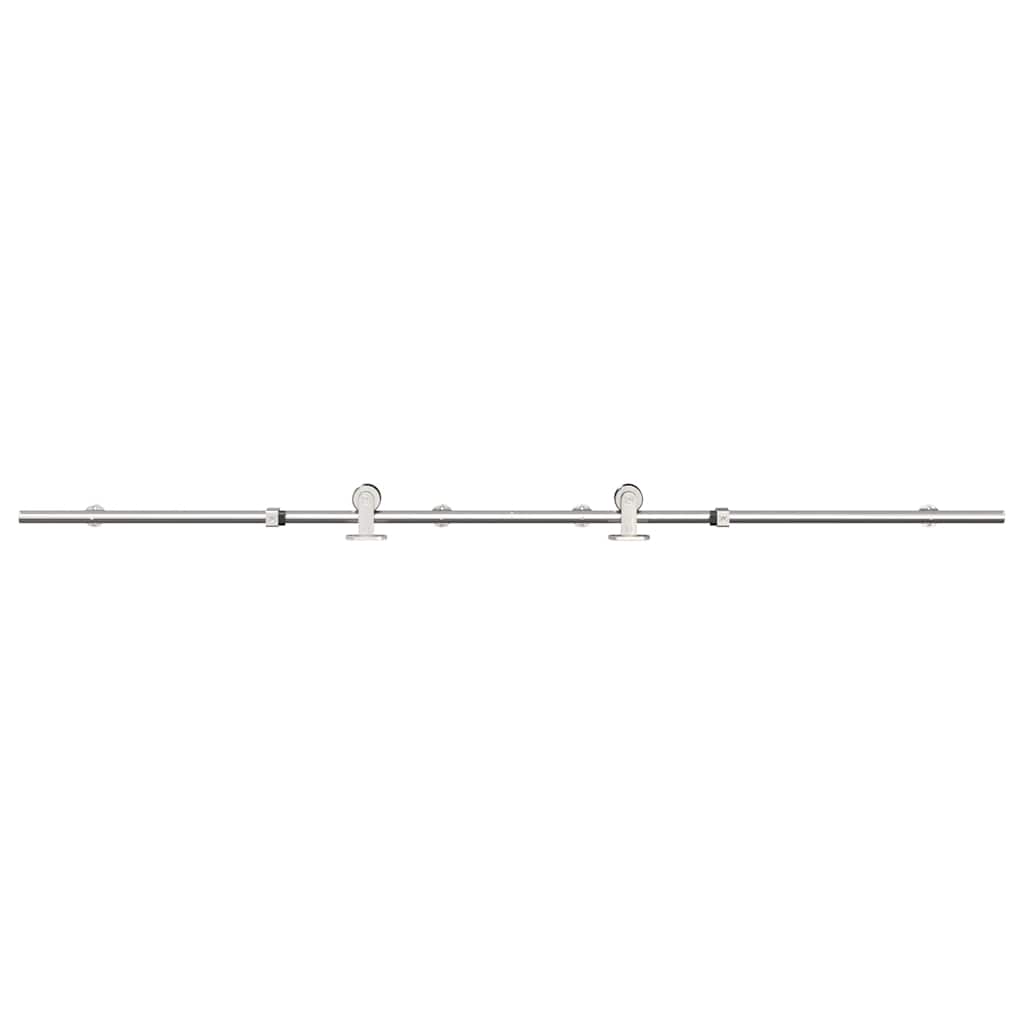 Vidaxx ensemble de pièces pour porte coulissante 183 cm acier inoxydable couleur argent