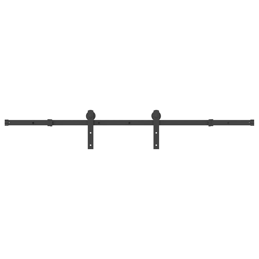 Vidaxxl boîte avec pièces pour porte coulissante 183 cm acier noir