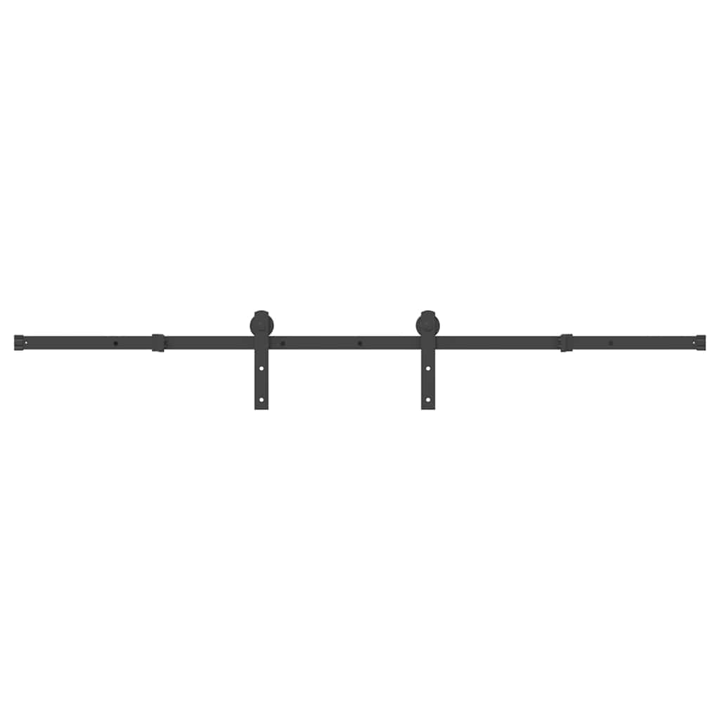 Vidaxxl boîte avec pièces pour porte coulissante 200 cm acier noir