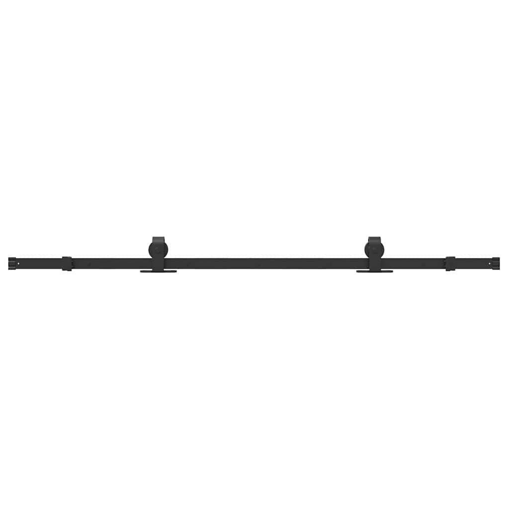 Vidaxxl boîte avec pièces pour porte coulissante 183 cm acier noir