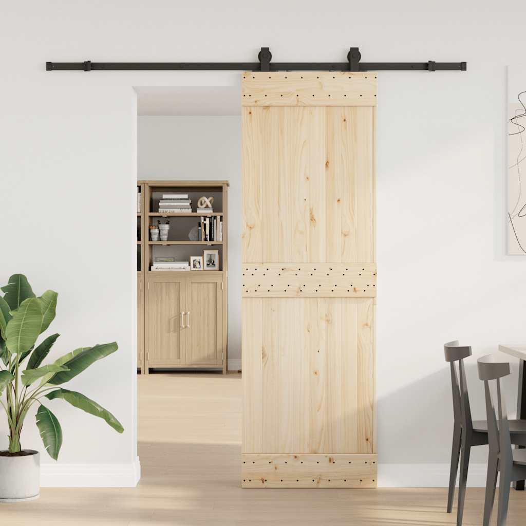 Vidaxxl boîte avec pièces pour porte coulissante 213 cm acier noir