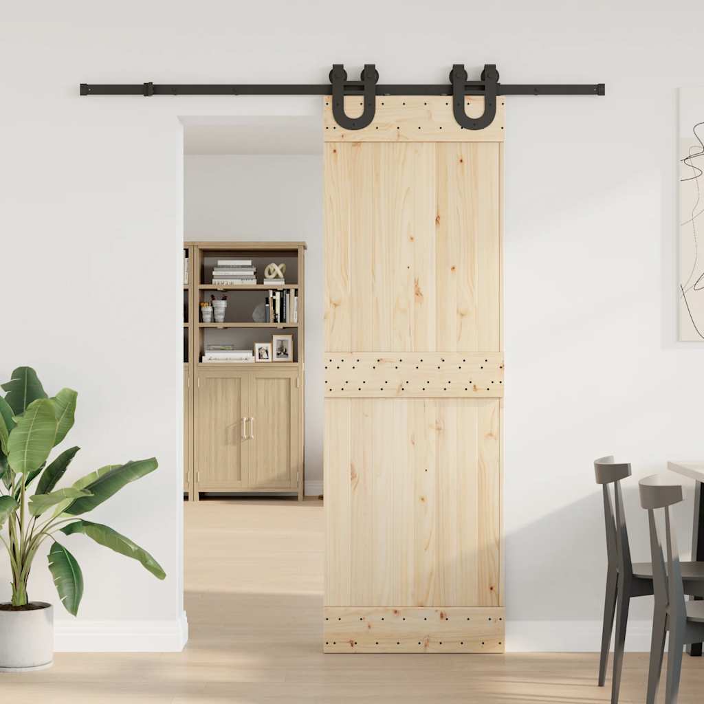 Vidaxxl boîte avec pièces pour porte coulissante 200 cm acier noir