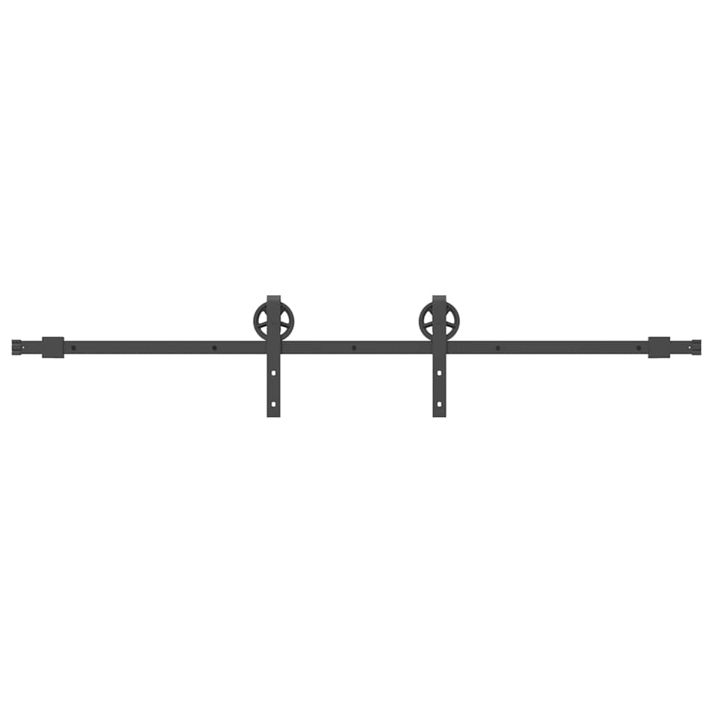 Vidaxxl boîte avec pièces pour porte coulissante 200 cm acier noir