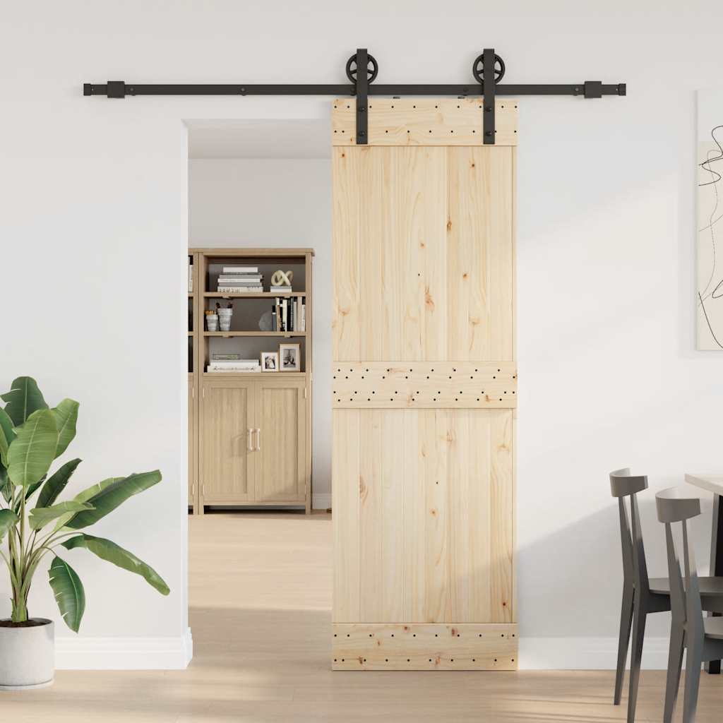 Vidaxxl boîte avec pièces pour porte coulissante 200 cm acier noir
