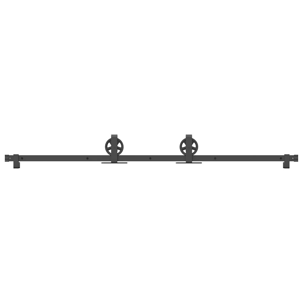 Vidaxxl boîte avec pièces pour porte coulissante 183 cm acier noir