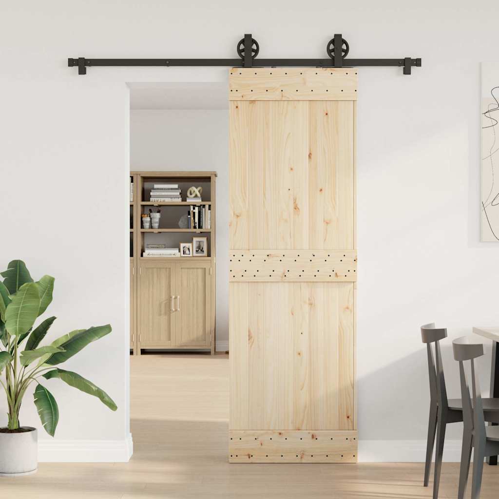 Vidaxxl boîte avec pièces pour porte coulissante 183 cm acier noir