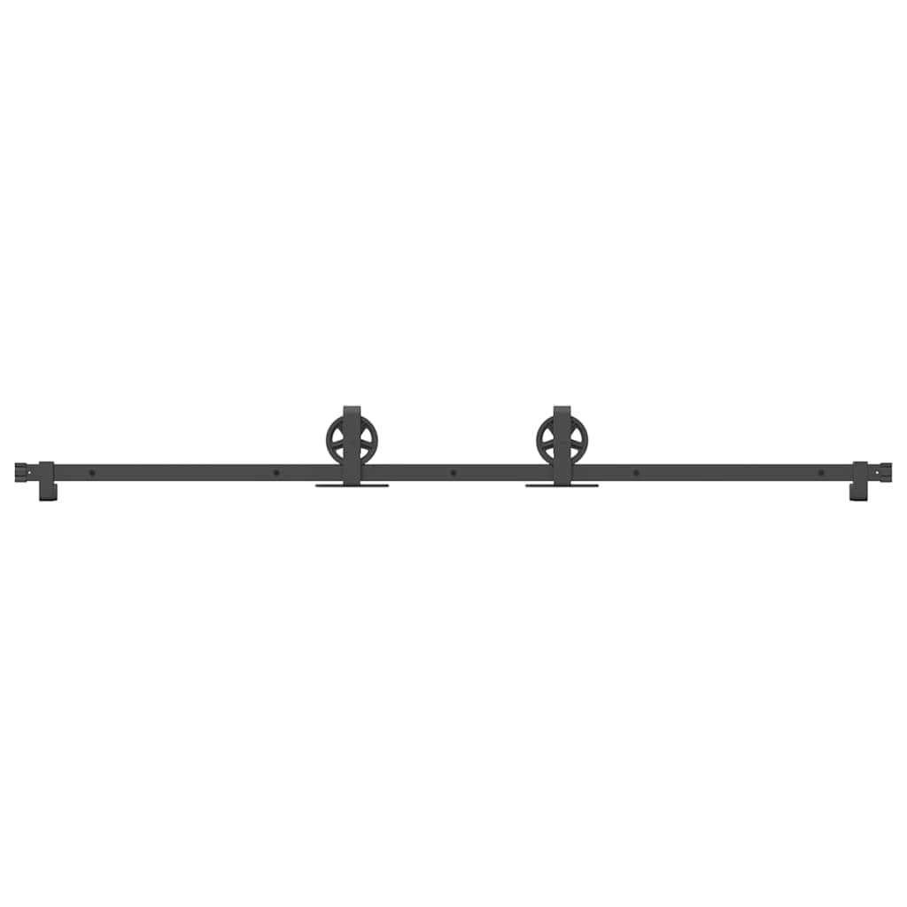 Vidaxxl boîte avec pièces pour porte coulissante 200 cm acier noir