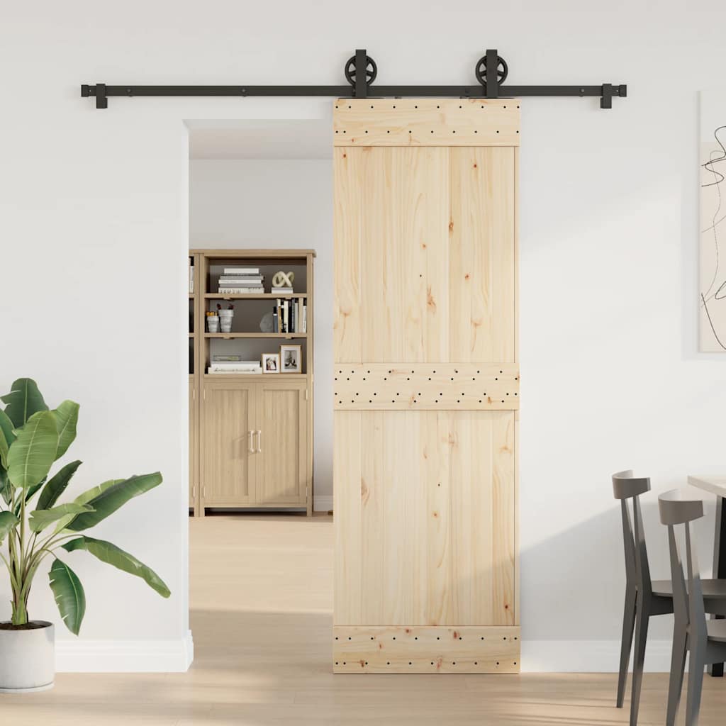 Vidaxxl boîte avec pièces pour porte coulissante 200 cm acier noir