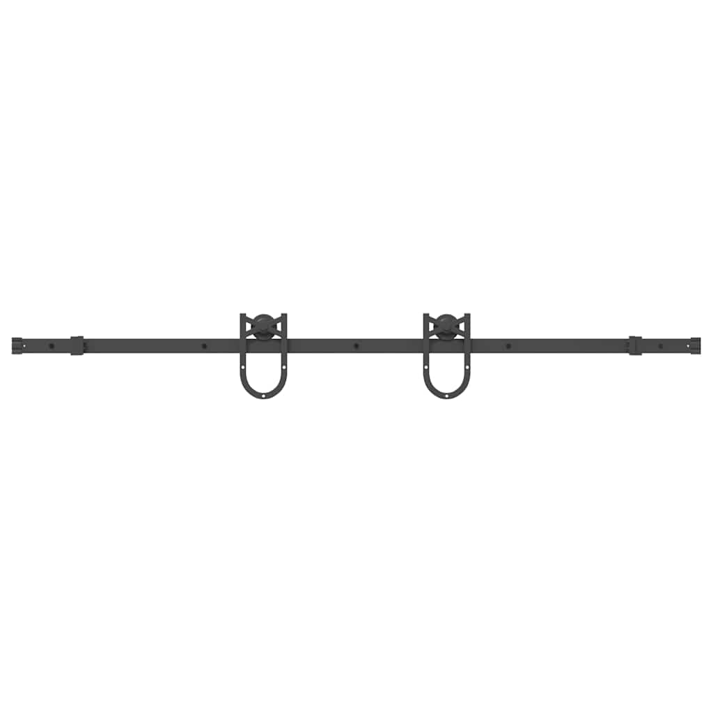 Vidaxxl boîte avec pièces pour porte coulissante 183 cm acier noir