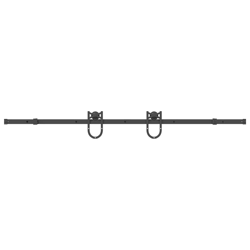 Vidaxxl boîte avec pièces pour porte coulissante 200 cm acier noir