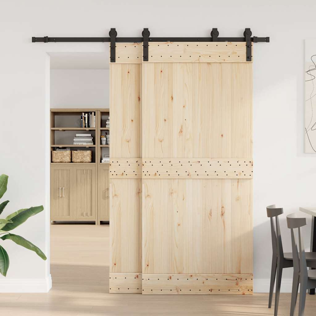 Vidaxxl boîte avec pièces pour porte coulissante 200 cm acier noir