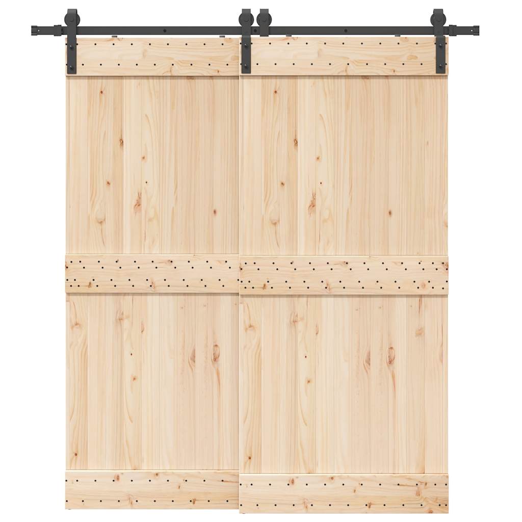 Vidaxxl boîte avec pièces pour porte coulissante 200 cm acier noir