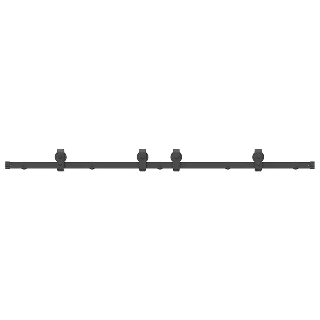 Vidaxxl boîte avec pièces pour porte coulissante 183 cm acier noir