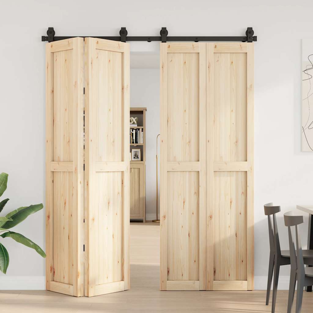 Vidaxxl boîte avec pièces pour porte coulissante 183 cm acier noir