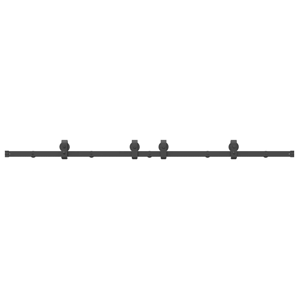 Vidaxxl boîte avec pièces pour porte coulissante 200 cm acier noir
