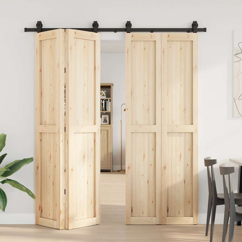 Vidaxxl boîte avec pièces pour porte coulissante 200 cm acier noir