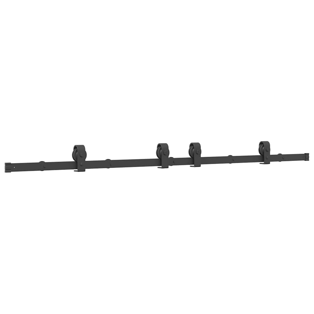 Vidaxxl boîte avec pièces pour porte coulissante 183 cm acier noir