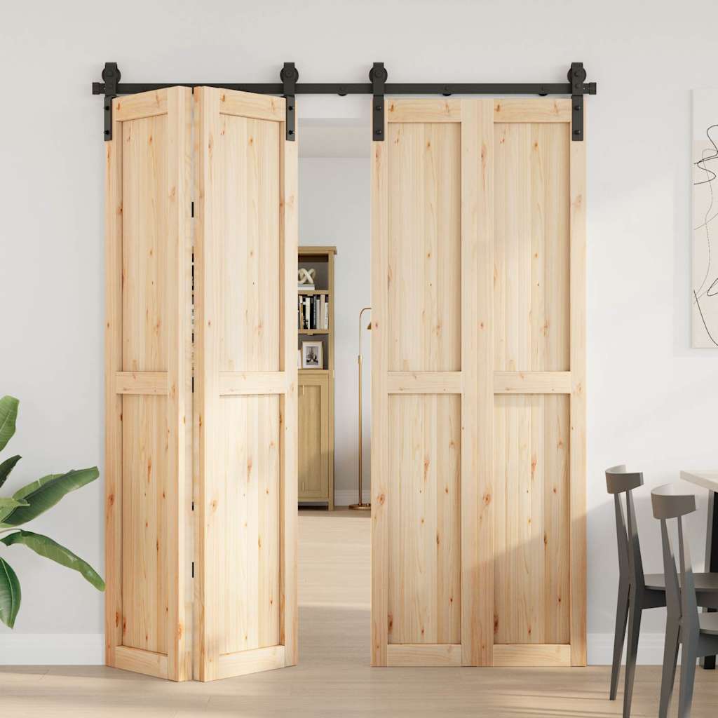 Vidaxxl boîte avec pièces pour porte coulissante 183 cm acier noir