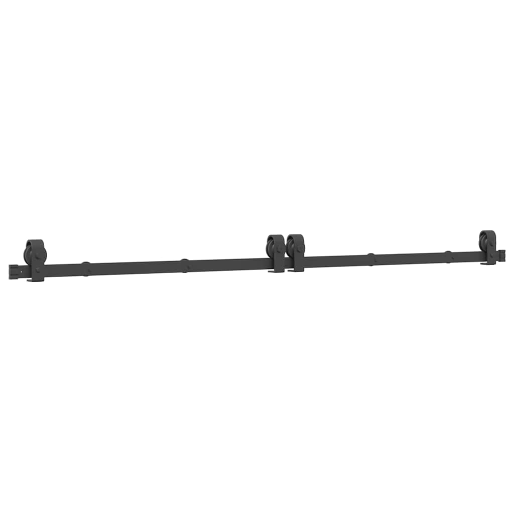 Vidaxxl boîte avec pièces pour porte coulissante 200 cm acier noir