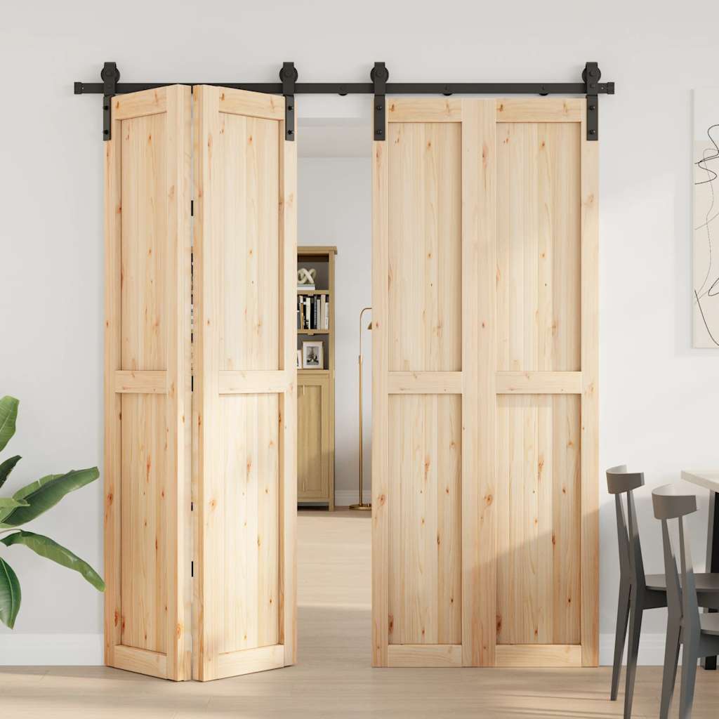Vidaxxl boîte avec pièces pour porte coulissante 200 cm acier noir
