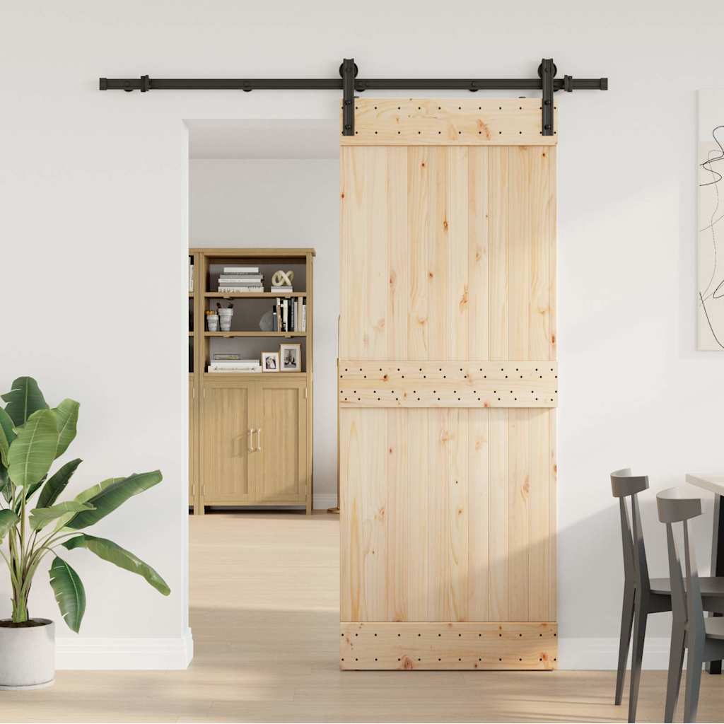 Vidaxxl boîte avec pièces pour porte coulissante 183 cm acier noir