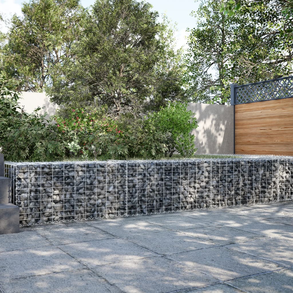 VidaXL Gabion 300x50x50 cm fer galvanisé couleur argent