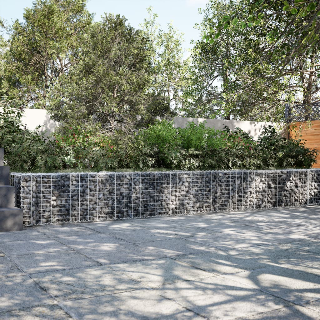 VidaXL Gabion 1000x50x50 cm fer galvanisé couleur argent