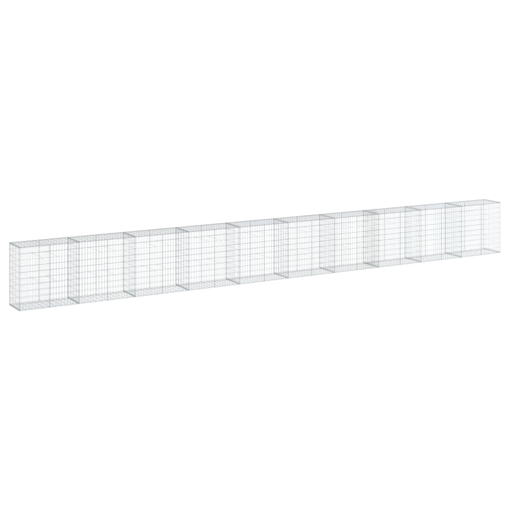 VidaXL Gabion 1000x50x100 cm fer galvanisé couleur argent