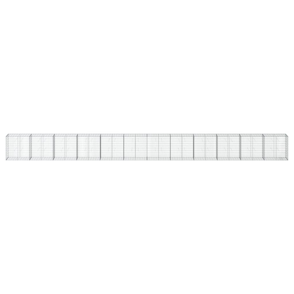 VidaXL Gabion 1200x50x100 cm fer galvanisé couleur argent
