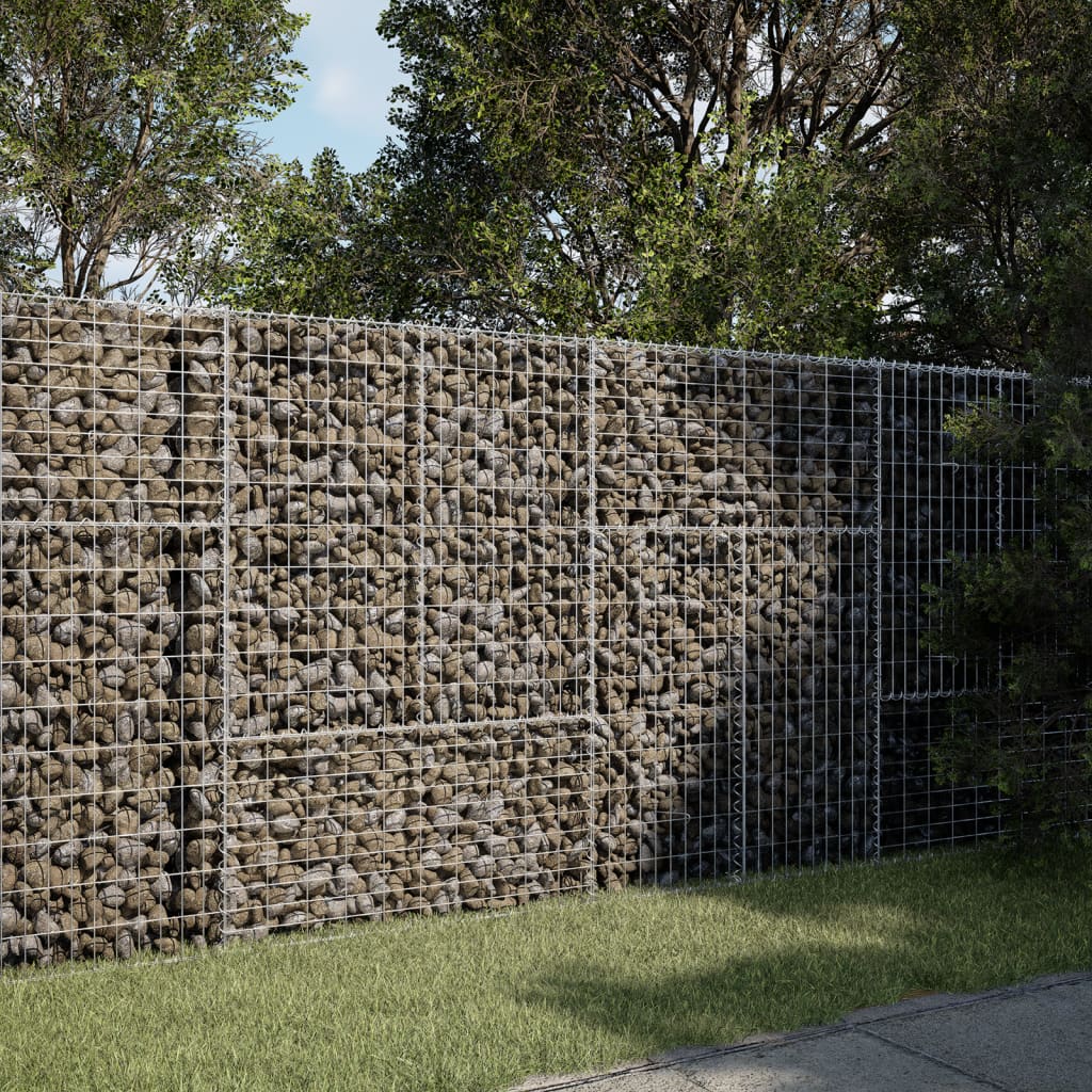 VidaXL Gabion 200x50x150 cm fer galvanisé couleur argent